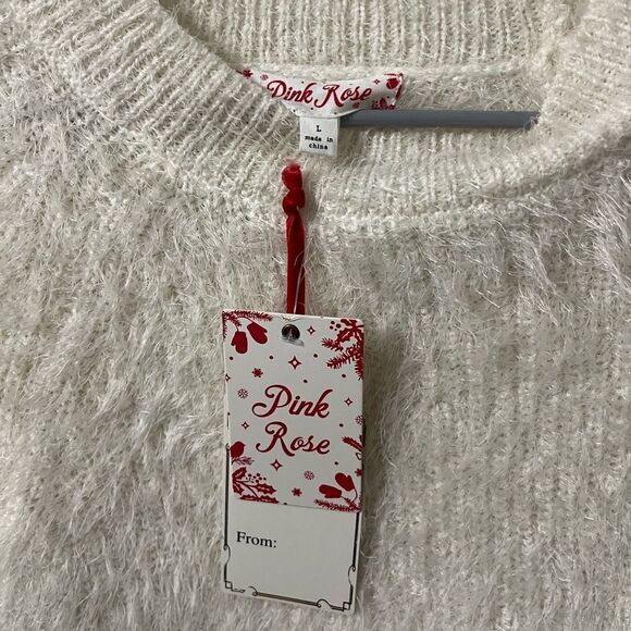 NWT fuzzy cream sweater - Picture 2 of 7